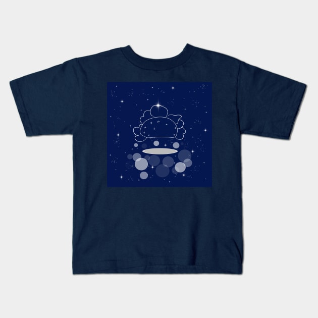 burger, food, fast food, sandwich, illustration, night, modern, technology, light, shine, glitter, stars, space, galaxy, cosmos Kids T-Shirt by grafinya